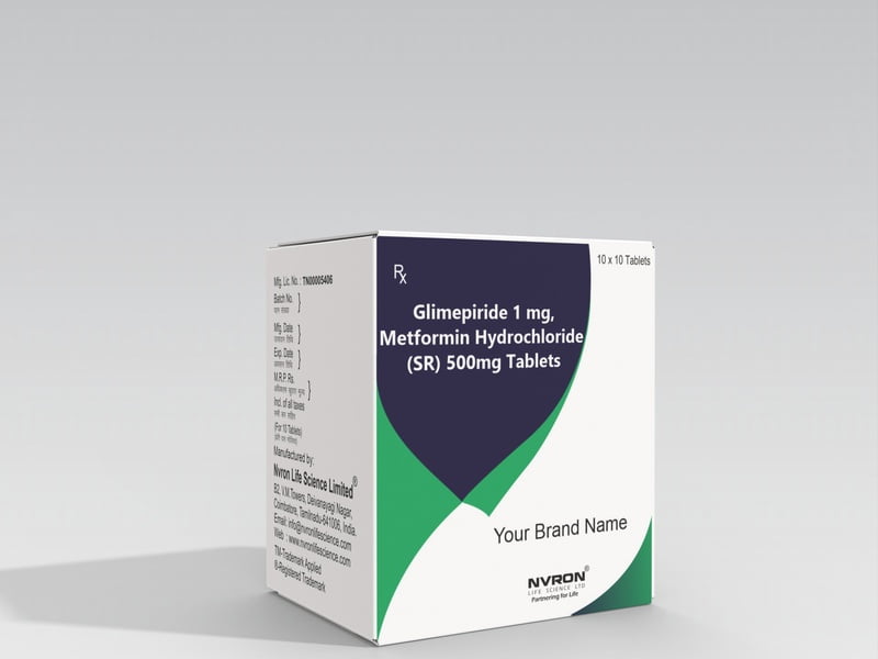 Glimepiride 1 mg + Metformin 500 mg SR Glimepiride 1 mg + Metformin 500 mg SR