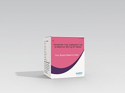 Glimepiride 1 mg, Voglibose 0.3 mg , Metformin 500 mg SR