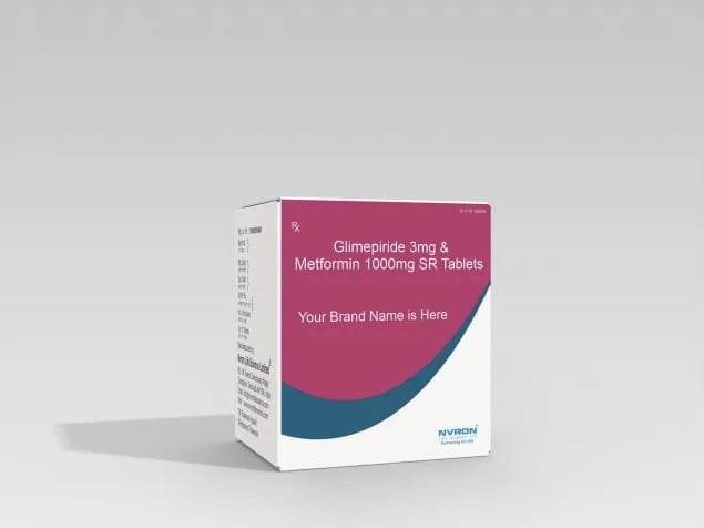 Glimipride 3 mg + Metformin 1000 mg SR Glimipride 3 mg + Metformin 1000 mg SR