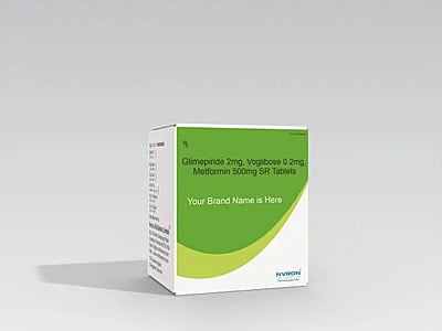 Glimipride 2 mg +Voglibose 0.2 mg + Metformin 500 mg SR